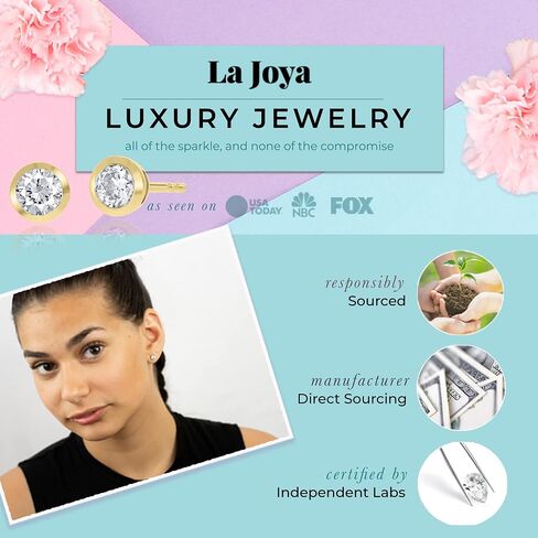 Lab Grown Bezel Set Diamond Earrings | 14K Real Gold Diamond Stud Earrings for Women and Men | Certified GH VS/SI Color and Clarity Diamonds | Ideal Gift for Him or Her in Saudi Arabia