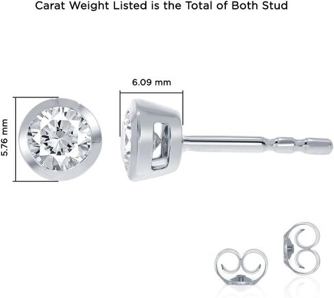 Lab Grown Bezel Set Diamond Earrings | 14K Real Gold Diamond Stud Earrings for Women and Men | Certified GH VS/SI Color and Clarity Diamonds | Ideal Gift for Him or Her in Saudi Arabia
