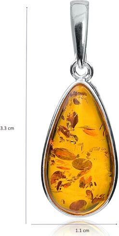 Ian and Valeri Co. Amber Sterling Silver Drop Pendant in Saudi Arabia