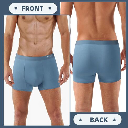 ZEEIAON Men's Underwear Boxer Briefs Ice Silk Viscose Comfortable Cool Seamless Underwear Trunks 3-Pack in Saudi Arabia