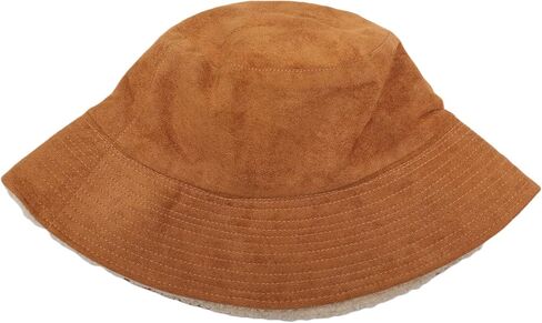 ZLYC Women's Reversible Winter Bucket Hat Faux Fur Fleece Lining Warm Fisherman Hat in Saudi Arabia