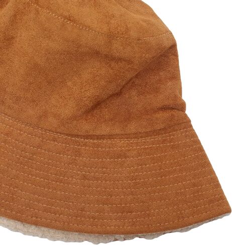 ZLYC Women's Reversible Winter Bucket Hat Faux Fur Fleece Lining Warm Fisherman Hat in Saudi Arabia