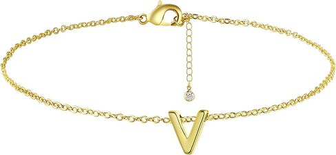 LEXODY Initial Ankle Bracelet for Women 18K Gold Plated Anklet Charm with A-Z Letter Alphabet Pendant Chain Personalized Adjustable Barefoot Jewelry Dainty Beach Jewelry Gifts in Kuwait