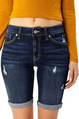 Kancan Women's Mid Rise Hem Detail Bermuda - KC8578 in Saudi Arabia