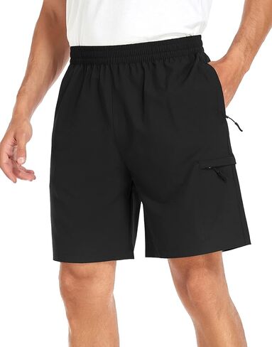 CUNYI Men's Hiking Cargo Shorts Quick Dry Lightweight Shorts for Men Workout Athletic Shorts with Side Zipper Pockets in Kuwait