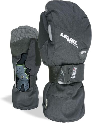 Level Half Pipe GTX Snowboard Protective Mittens with GoreTex Shell, BioMex Integrated Wrist Guards, ThermoPlus Liner (Black, Large (9.0in)) in Kuwait
