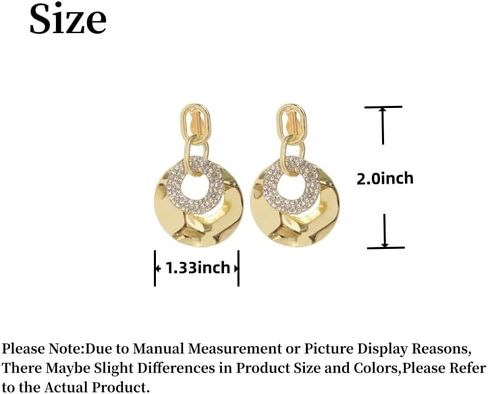 Women's Clip On Earrings Cubic Zirconia Crystal Hoop Earrings No Pierced Ears Dangle Earrings in Kuwait