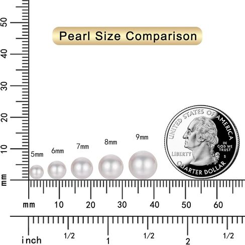 Pearl Stud Earrings for Women 925 Sterling Silver Sensitive Genuine 5mm White Real Round Freshwater Cultured Pearls Everyday Earrings Studs Ladies in Saudi Arabia