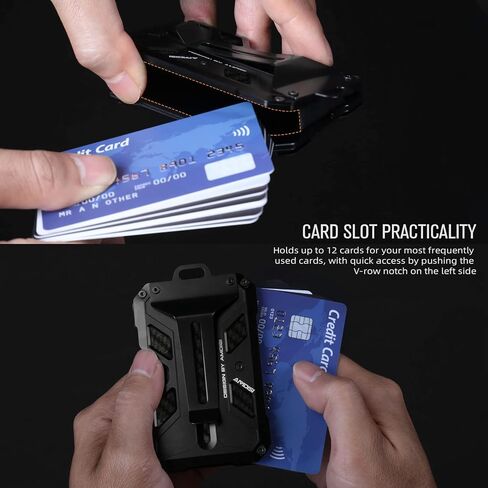 Upgraded Minimalist Metal Wallet For Men, Aluminum Slim Money Clip with 1 Clear ID Holder, RFID Blocking Minimalist Credit Card Holder, Holds 15 Cards Plus Cash, Slim Metal Wallet(Dark Grey) in Saudi Arabia