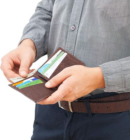 Corkor Cork Wallet for Men, Vegan Cruelty Free Non Leather, Bi-fold for Cards Cash in Saudi Arabia