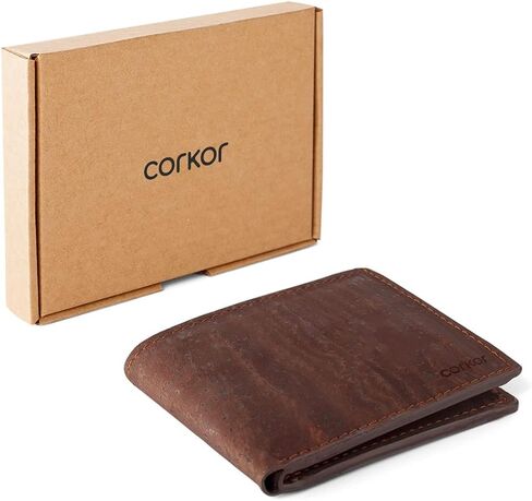 Corkor Cork Wallet for Men, Vegan Cruelty Free Non Leather, Bi-fold for Cards Cash in Saudi Arabia