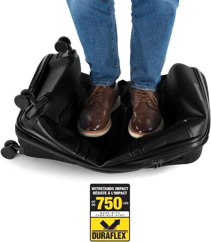 Heys Milos Durable and lightweight luggage, made with Duraflex impact-resistant material, TSA Combination Lock, Dual Spinner Wheels, and Expandable, Navy, 26-Inch, Medium Check-In in Kuwait