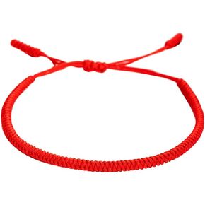 kelistom Handmade Tibetan String Bracelets for Women Men Boys Girls, Buddhist Kabbalah Adjustable Hand-woven Cord rope Bracelet for Protection and Luck, Red Black Colored rope in Saudi Arabia