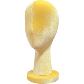DE-LIANG Female Head Mannquin Wig Hold Stand Velvet Dress Form Fully Pinnable Wear Earring Manikin Head for Hat Jewelry Clothing Fabric Block Model Blue33cm