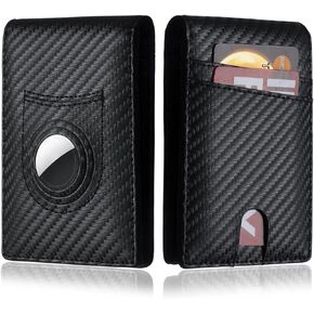 محفظة YIJINSHENG مع حامل بطاقة Airtag للرجال مع محفظة بطاقة هوائية رفيعة وبسيطة من ألياف الكربون ومحفظة من الجلد الصناعي RFID للرجال in Kuwait