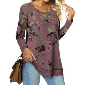 Netsmile Women's Fall Long Sleeve Crewneck Tunic Tops Casual Sweatshirt for Leggings
