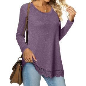 Netsmile Women's Fall Long Sleeve Crewneck Tunic Tops Casual Sweatshirt for Leggings in Kuwait