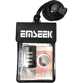 EMSEEK Waterproof Wallet Waterproof Car key Fob Holder Pouch Surf Dry case Bag For Key Cash Credit Card ID Badge Fishing License (Black)