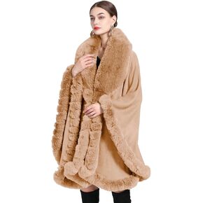 Ponchos for Women Shawls and Wraps Evening Dresses Faux Fur Collar Cloak Cape Pashmina in Saudi Arabia
