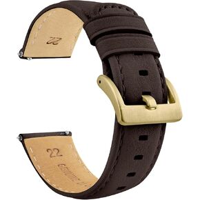 BARTON Water-Resistant Leather Watch Bands - Quick Release - Choose Strap Color & Size - 18mm, 20mm, 22mm & 24mm Watch Straps