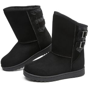 Moudki Womens Winter Boots Mid-calf Snow Boots Fashion Warm Boots for Women Cute Furry Slip On Boots
