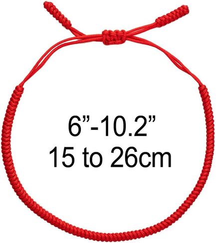 kelistom Handmade Tibetan String Bracelets for Women Men Boys Girls, Buddhist Kabbalah Adjustable Hand-woven Cord rope Bracelet for Protection and Luck, Red Black Colored rope in Kuwait