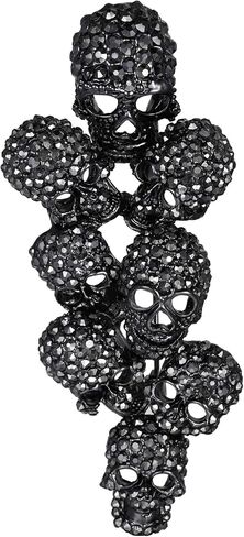 EVER FAITH Austrian Crystal Halloween Gorgeous 8 Skeleton Head Cluster Brooch in Kuwait