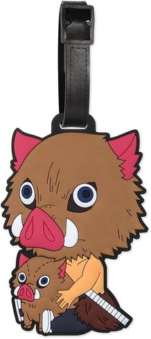 Luggage Tag for Suitcases Bag Baggage Travel Tags Identifiers Cute Kawaii Anime Character Funny Fun Large Silicone Name Luggage ID Tags for Kids Women Girls Men XLP-0611-5 in Kuwait