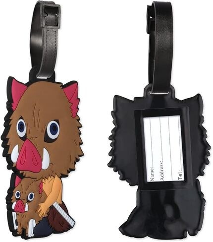 Luggage Tag for Suitcases Bag Baggage Travel Tags Identifiers Cute Kawaii Anime Character Funny Fun Large Silicone Name Luggage ID Tags for Kids Women Girls Men XLP-0611-5 in Kuwait