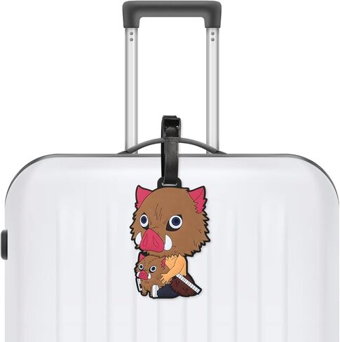 Luggage Tag for Suitcases Bag Baggage Travel Tags Identifiers Cute Kawaii Anime Character Funny Fun Large Silicone Name Luggage ID Tags for Kids Women Girls Men XLP-0611-5 in Kuwait