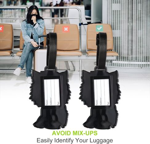 Luggage Tag for Suitcases Bag Baggage Travel Tags Identifiers Cute Kawaii Anime Character Funny Fun Large Silicone Name Luggage ID Tags for Kids Women Girls Men XLP-0611-5 in Kuwait