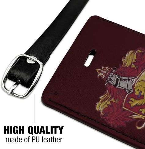 Harry Potter Gryffindor Painted Crest Rectangle Leather Luggage Card ID Tag in Saudi Arabia