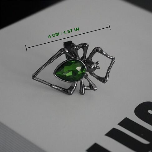 خواتم قابلة للتمدد بتصميم عنكبوت للنساء والرجال، خواتم مفتوحة على شكل عنكبوت اسود قوطي، مجوهرات كريستال بانك قابلة للتعديل، اكسسوارات مجوهرات الهالوين، معدن، كريستال in Kuwait
