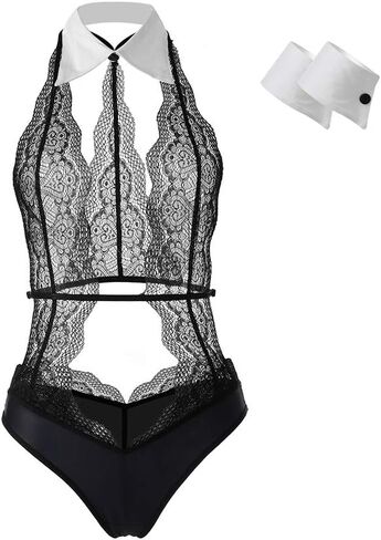 EROMATE Sexy Costume for Women Mini Secretary Lingerie Backless Dress Uniform in Kuwait