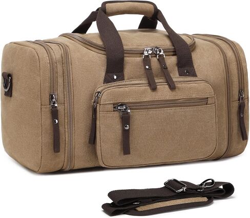 Canvas Duffle Travel Bag SunBorls 24.8in Overnight Weekend Bag Contains 50L of Daily Individual Items(Coffee) in Kuwait