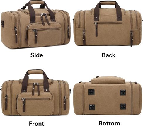 Canvas Duffle Travel Bag SunBorls 24.8in Overnight Weekend Bag Contains 50L of Daily Individual Items(Coffee) in Kuwait