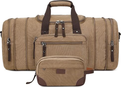 Canvas Duffle Travel Bag SunBorls 24.8in Overnight Weekend Bag Contains 50L of Daily Individual Items(Coffee) in Kuwait