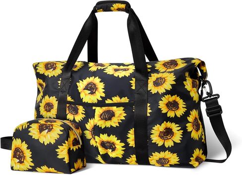 Tuwubi Travel Duffle Bag, Gym Bag for Women, Weekender Bag, Tote Bag, 45L Travel Duffel Bags with Small Pouch - Black in Saudi Arabia