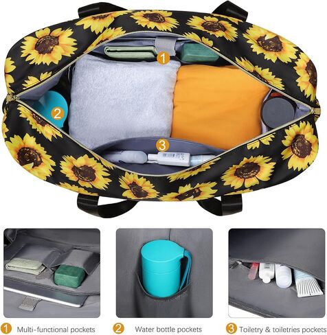 Tuwubi Travel Duffle Bag, Gym Bag for Women, Weekender Bag, Tote Bag, 45L Travel Duffel Bags with Small Pouch - Black in Saudi Arabia
