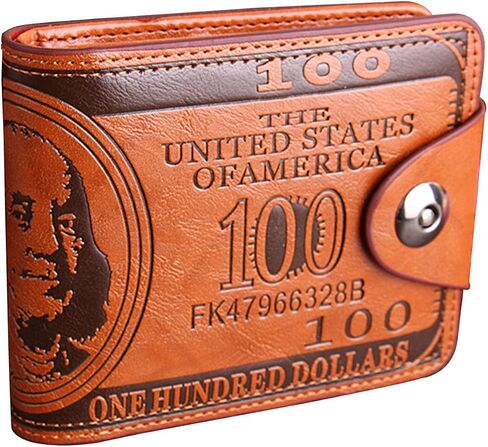 Men Us Dollar Bill Wallet Billfold Leather Credit Card Photo Holder in Kuwait