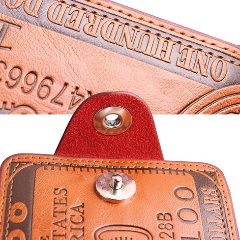 Men Us Dollar Bill Wallet Billfold Leather Credit Card Photo Holder in Kuwait