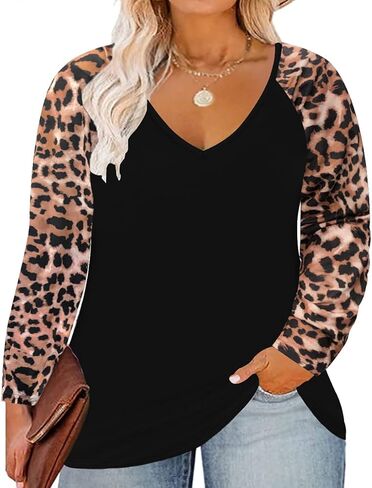 RITERA Plus Size Tops for Women Long Sleeve Casual Ragal Shirts Henley Fall Blouse XL-5XL in Kuwait