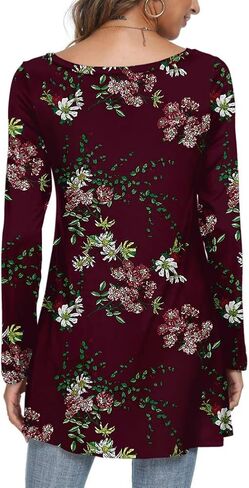 POPYOUNG Women's Fall Long Sleeve Tunic Tops for Leggings Crewneck Casual Blouse T-Shirt in Kuwait