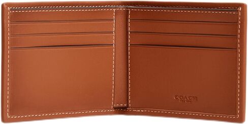 Coach Slim Billfold in Micro Signature Jacquard, Cocoa/Burnished Amber in Saudi Arabia