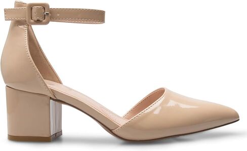 Olivia K Women's Classic Pumps Close Toe Ankle Strap Kitten Heel - Adorable Low Block Heel in Kuwait