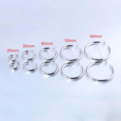 CiNily Womens Chunky Gold Hoop Earrings 14K Gold Plated Lightweight Hypoallergenic Open Thick Gold Hoops Earrings for Sensitive Ears in Kuwait