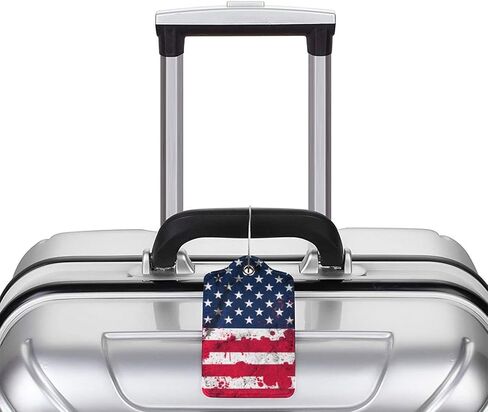 2 Pcs Luggage Tag with Name Id Card Perfect to Quickly Spot Pu Leather Luggage Suitcase- American Flag in Saudi Arabia