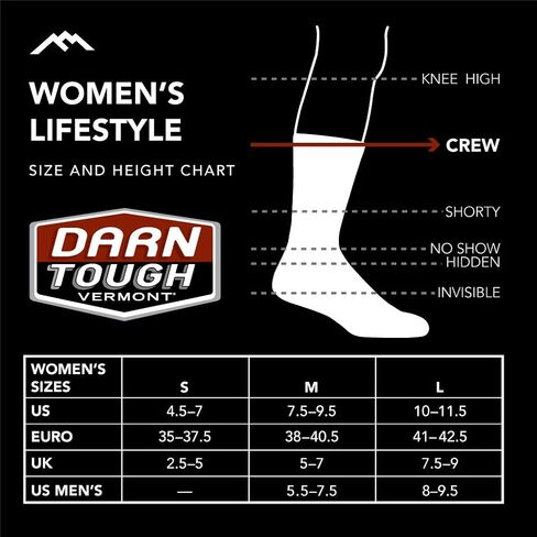 Darn Tough (6086 Women's Lifestyle Fable Crew Lightweight Sock - (Charcoal, Medium) in Kuwait