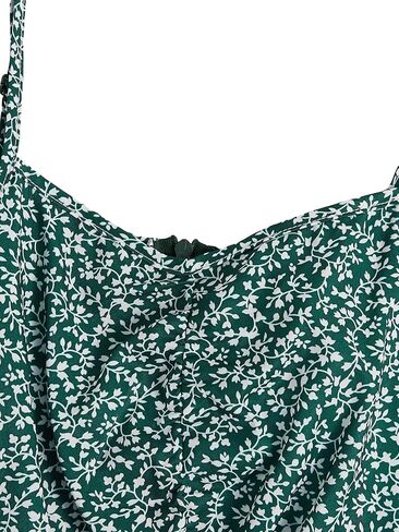WDIRARA Girl's Ditsy Floral Print Dress Spaghetti Strap V Neck Ruched Flared Cami Dress in Kuwait