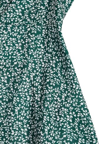 WDIRARA Girl's Ditsy Floral Print Dress Spaghetti Strap V Neck Ruched Flared Cami Dress in Kuwait
